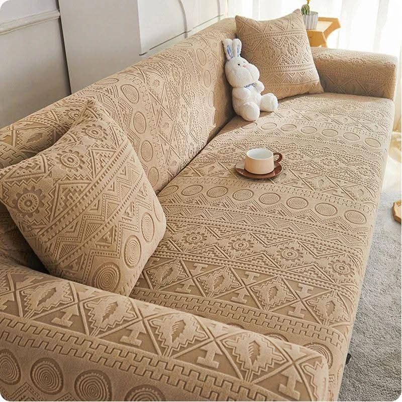 Customer photo: a customer's home with Luxe covers on their sofa